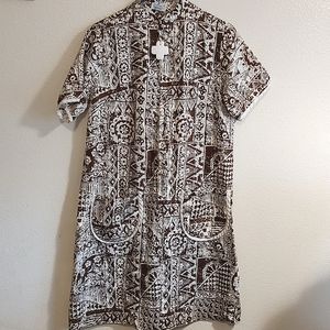 Vtg tropical print shift dress